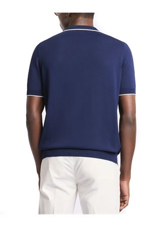 Polo in maglia rasata di cotone blu FAY | NMMC1521740VHY0535