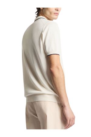Polo in maglia rasata di cotone bianco neutro FAY | NMMC1521740VHY134E