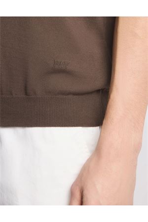 Polo in maglia rasata di cotone marrone FAY | NMMC1521740VHY4867