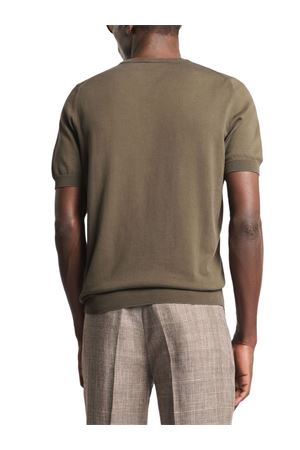 T-shirt in green brown Cotton Knit FAY | NMMC152175TOHPS410