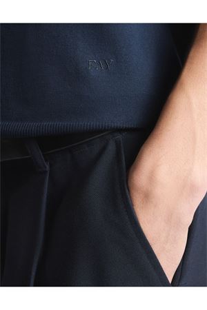 T-shirt in blue Cotton Knit FAY | NMMC152175TOHPU811