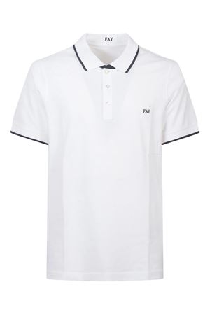 Polo in misto cotone bianco FAY | NPMB252140STDWB001