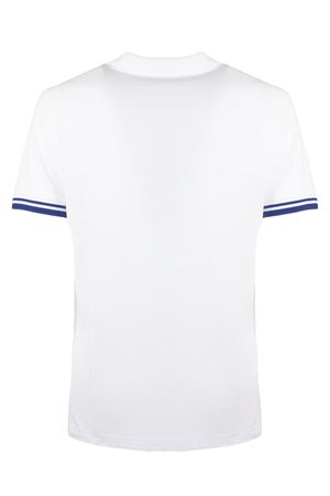 Slim Fit Polo Shirt In White and Blue Stretch Piquet FAY | NPMB252141STDWB001