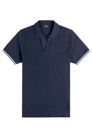 Polo in misto cotone blu FAY | NPMB252141STDWU806