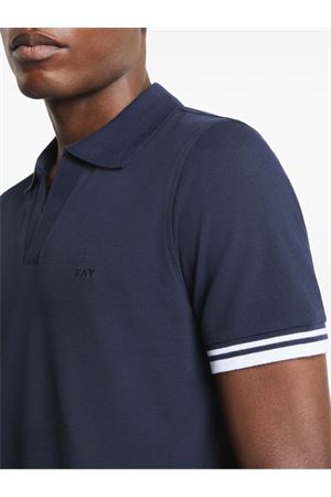 Polo in misto cotone blu FAY | NPMB252141STDWU806