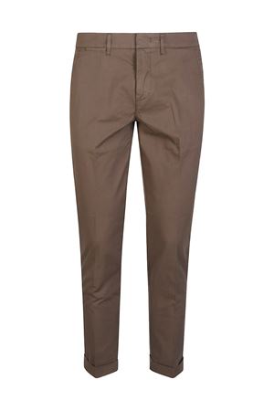 Pantaloni Slim Fit in Gabardine Stretch Marrone FAY | NTM8652187TGURS612
