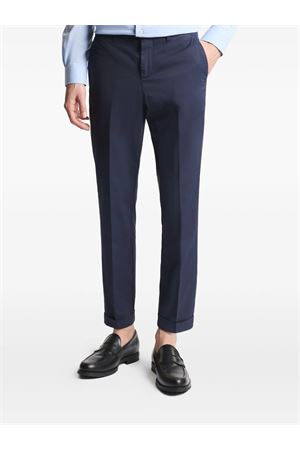Pantaloni Slim Fit in Gabardine Stretch Blu FAY | NTM8652187TGURU824