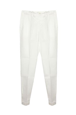 Slim-fit chinos white stretch cotton FAY | NTW8052531TWBTB001