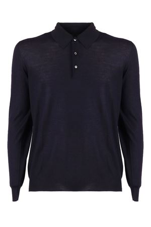 Polo in lana superfine blu scuro FEDELI | MU0070156
