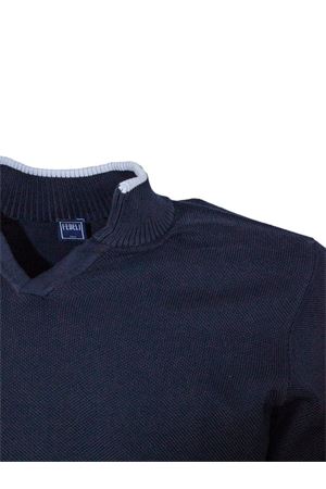 Maglia blu scuro in cotone FEDELI | MU0D5627B0828