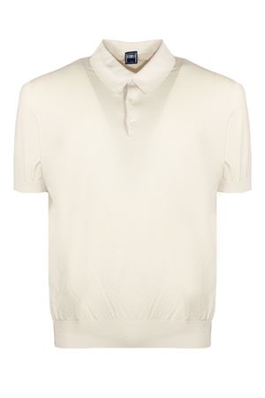 Light Beige Organic Cotton Knit Polo FEDELI | MU0D5910130