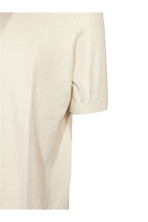 Light Beige Organic Cotton Knit Polo FEDELI | MU0D5910130
