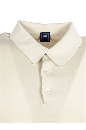 Light Beige Organic Cotton Knit Polo FEDELI | MU0D5910130