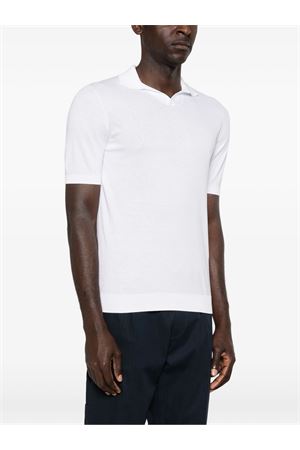 Polo in maglia di cotone biologico bianco FEDELI | MU0D591441