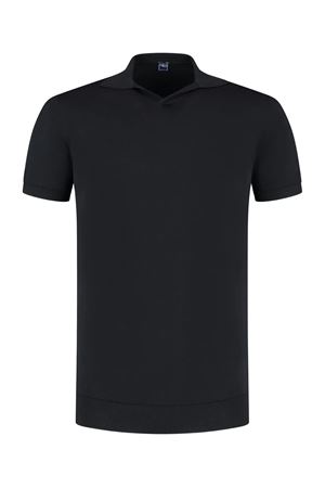 Polo in maglia di cotone biologico blu FEDELI | MU0D5914828