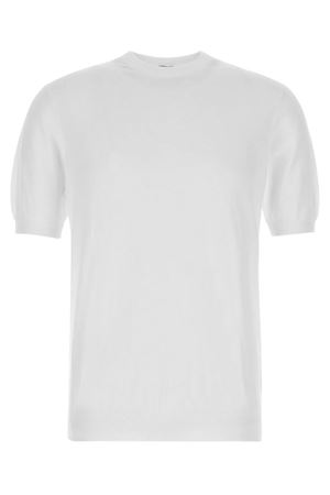 T-shirt in cotone a maglia bianca FEDELI | MU0D801441