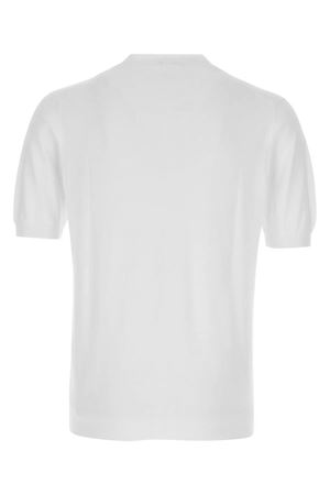 T-shirt in cotone a maglia bianca FEDELI | MU0D801441