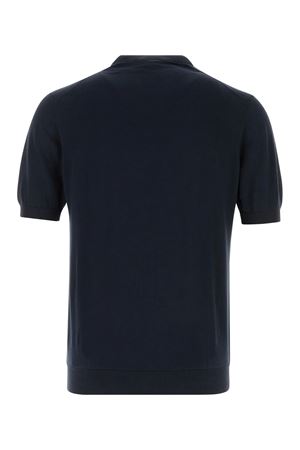T-shirt in cotone a maglia blu FEDELI | MU0D8014828