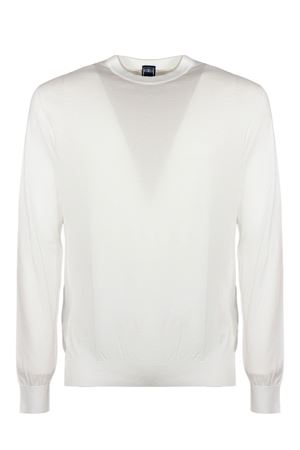 White Organic Cotton Crewneck Sweater FEDELI | MU0D801541
