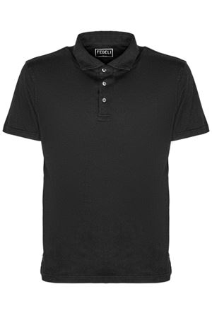 Black cotton polo shirt FEDELI | TUD0012036