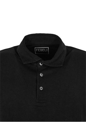 Black cotton polo shirt FEDELI | TUD0012036
