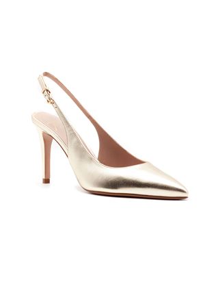 Gold metallic leather slingback pumps FESTA | ARTEMIDESLUXORPLATINO