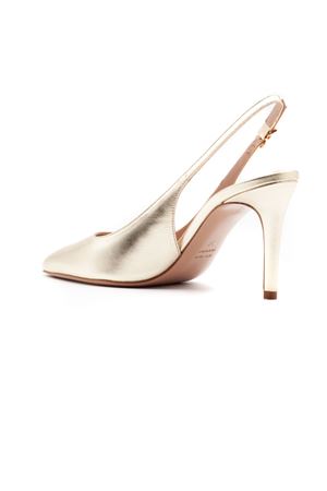 Gold metallic leather slingback pumps FESTA | ARTEMIDESLUXORPLATINO