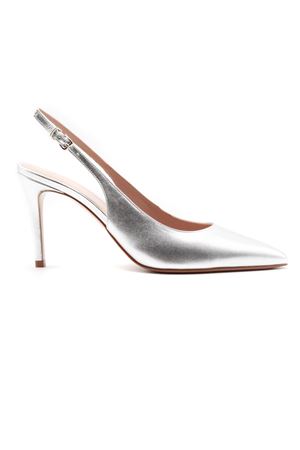 Light silver metallic leather slingback pumps FESTA | ARTEMIDESLUXORSILVER