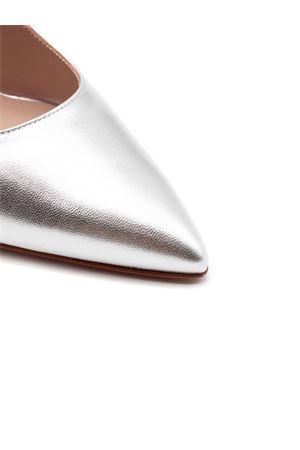 Light silver metallic leather slingback pumps FESTA | ARTEMIDESLUXORSILVER