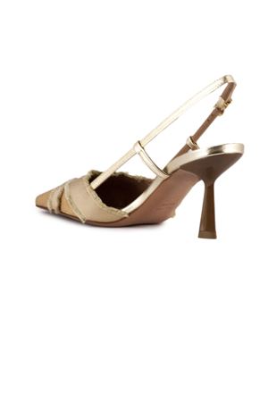 Leonia slingback pumps in linen-effect fabric FESTA | LEONIASLINOPLATINO