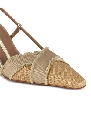 Leonia slingback pumps in linen-effect fabric FESTA | LEONIASLINOPLATINO