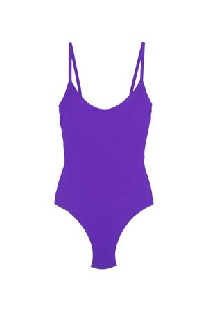 Reversible purple and brown Olympic-style one-piece swimsuit FISICO | CC28MBF7346