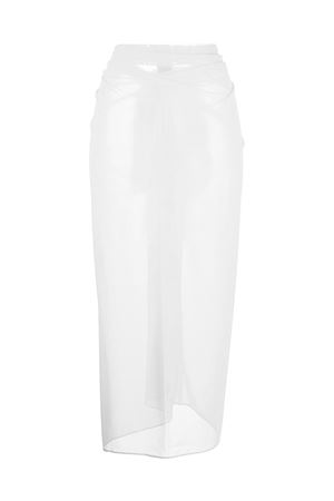 Long white tulle pareo FISICO | CP06L0F0001