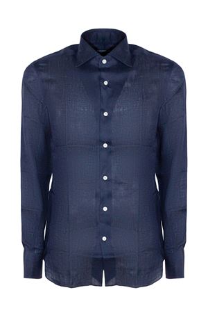 Camicia in lino blu navy FORMICOLA | 1136672.