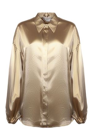 Shiny satin shirt, bronze colour GENNY | 80AAL648N0695782