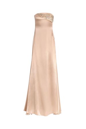 Abito lungo in satin beige GENNY | 80AAO440N0695782
