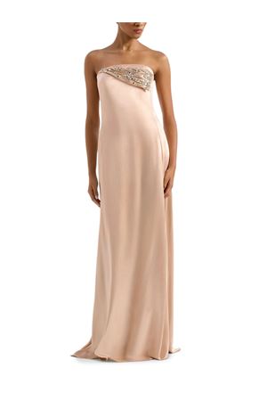 Abito lungo in satin beige GENNY | 80AAO440N0695782