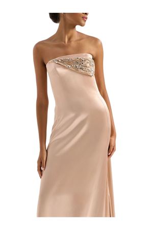 Abito lungo in satin beige GENNY | 80AAO440N0695782