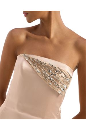 Abito lungo in satin beige GENNY | 80AAO440N0695782