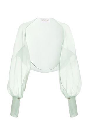 Coprispalle in pura seta verde GENNY | 80AAQ52AN0193197