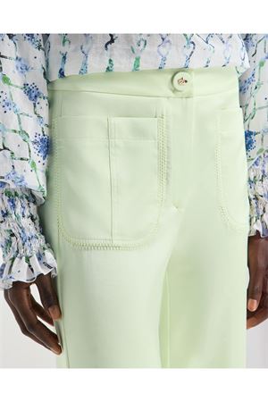 Pantaloni in tessuto fluido verde GENNY | 80AJA178N0783142