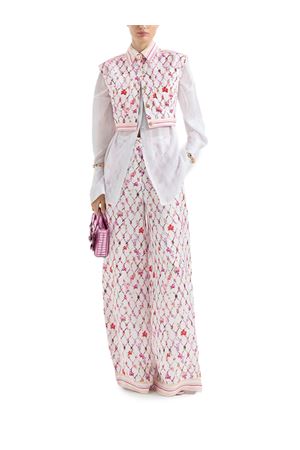 Pantaloni a zampa d'elefante in raso di seta GENNY | 80AJA1P3NS868495