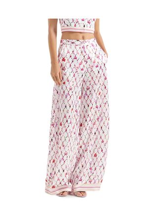 Pantaloni a zampa d'elefante in raso di seta GENNY | 80AJA1P3NS868495