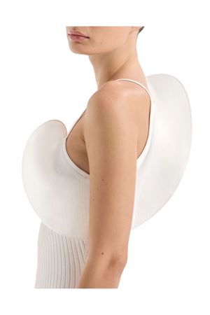 Abito midi in maglia di viscosa bianco GENNY | 80AJF896CMX70003