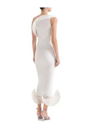Abito midi in maglia di viscosa bianco GENNY | 80AJF896CMX70003