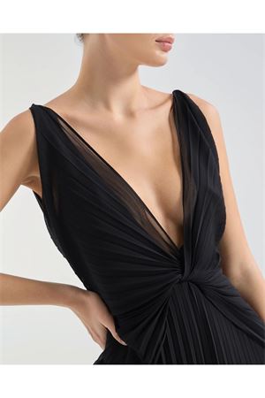 Abito lungo in chiffon nero GENNY | 80AJO48100345899