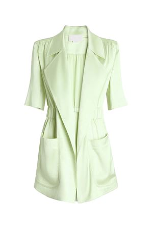 Giacca lunga in tessuto fluido leggero verde GENNY | 80AJQ558N0783142