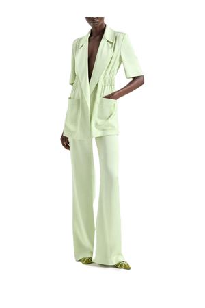 Giacca lunga in tessuto fluido leggero verde GENNY | 80AJQ558N0783142