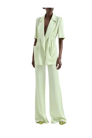 Giacca lunga in tessuto fluido leggero verde GENNY | 80AJQ558N0783142