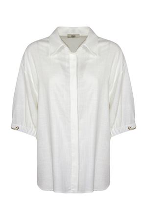 Camicia a maniche corte bianca in lino e viscosa HERNO | CM000046D126891000